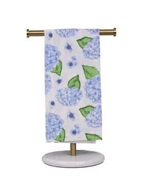 Hydrangea Hand Towel White/Blue   20x28